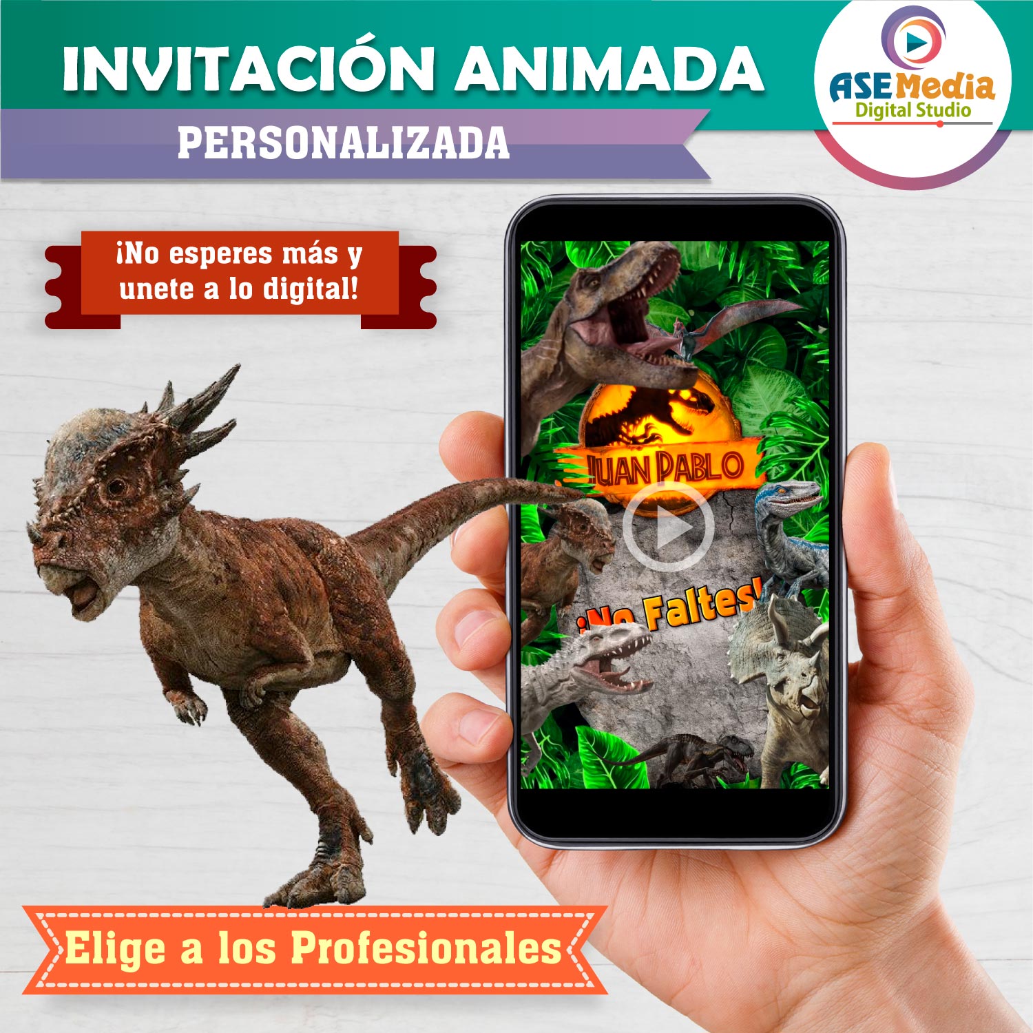 Jurassic World Dominion Dinosaurios – Video Invitación Animada de Cumpleaños para WhatsApp