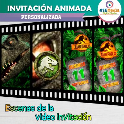 Jurassic World Dominion Dinosaurios – Video Invitación Animada de Cumpleaños para WhatsApp
