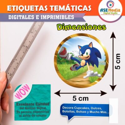 Sonic Etiquetas Temáticas Imprimibles - Imagen 5