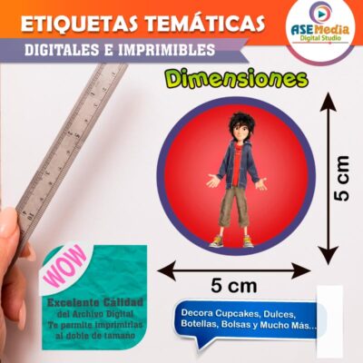 6 Grandes Héroes Baymax Etiquetas Temáticas Imprimibles - Imagen 5