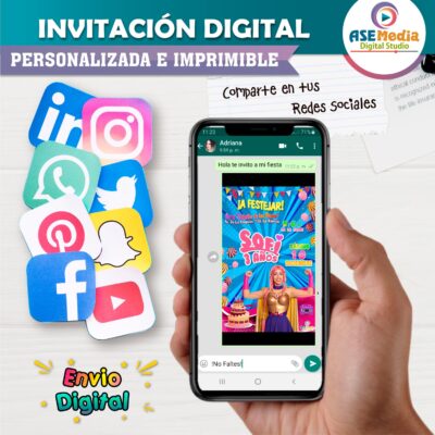Luli Pampin Invitación de Cumpleaños Digital Personalizada