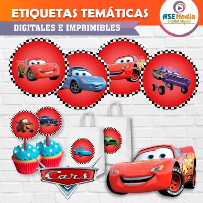 Cars Etiquetas Temáticas Imprimibles