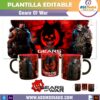 Gears of War Plantilla Editable para Taza de Sublimación