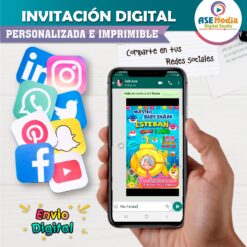 Baby Shark Invitación de Cumpleaños Digital Personalizada Mod. 03