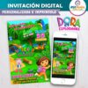 Dora La Exploradora Invitación de Cumpleaños Digital Personalizada