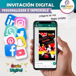 Mickey Mouse Invitación de Cumpleaños Digital Personalizada