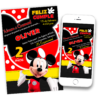 Mickey Mouse Invitación de Cumpleaños Digital Personalizada