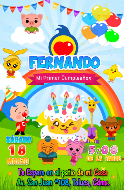 El Payaso Plim Plim Invitación de Cumpleaños Digital Personalizada #2
