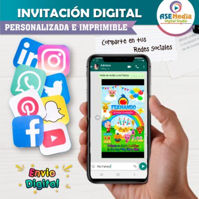 El Payaso Plim Plim Invitación de Cumpleaños Digital Personalizada #2