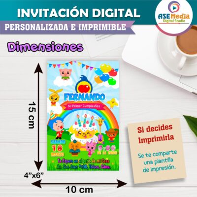 El Payaso Plim Plim Invitación de Cumpleaños Digital Personalizada #2