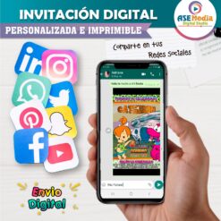 Los Picapiedra Pebbles Invitación de Cumpleaños Digital Personalizada