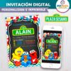 Plaza Sésamo Mi Primer Cumpleaños Invitación Digital Personalizada