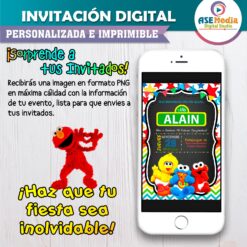 Plaza Sésamo Mi Primer Cumpleaños Invitación Digital Personalizada