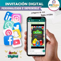Plaza Sésamo Mi Primer Cumpleaños Invitación Digital Personalizada