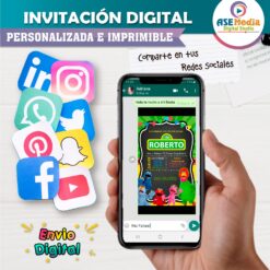 Plaza Sésamo Invitación de Cumpleaños Digital Personalizada