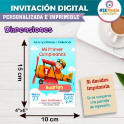Mi Primer Cumpleaños Invitación Digital Personalizada