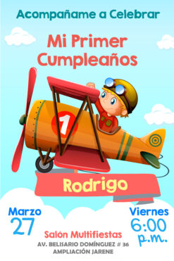 Mi Primer Cumpleaños Invitación Digital Personalizada