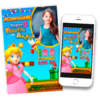 Princesa Peach Mario Bross Invitación de Cumpleaños Digital Personalizada Mod. 03