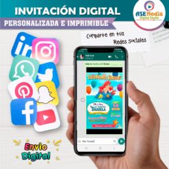 La Sirenita Ariel Invitación de Cumpleaños Digital Personalizada #3