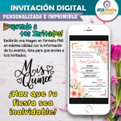 Mis XV Años Color Melón Invitación Digital
