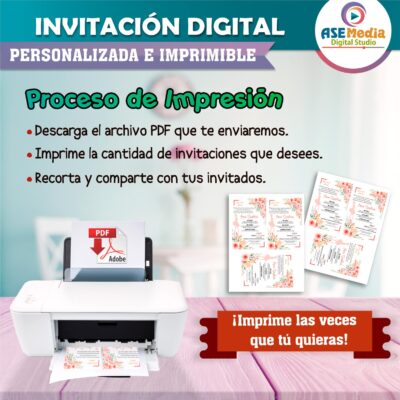 Mis XV Años Color Melón Invitación Digital