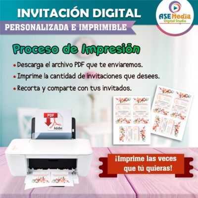 Mis XV Años Rosa Pastel Invitación Digital