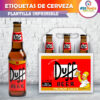 Cerveza Duff de Los Simpsons Etiquetas Imprimibles