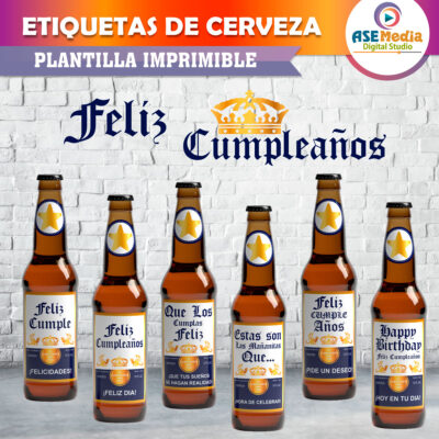 Feliz Cumpleaños Etiquetas Imprimibles Cervezas Corona