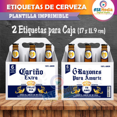 6 Razones para Amarte Etiquetas Imprimibles Cervezas Corona