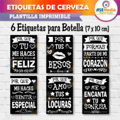 Etiquetas Cervezas 6 Razones para Amarte Archivo Imprimible