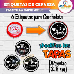 Etiquetas Cervezas 6 Razones para Amarte Archivo Imprimible