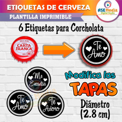 Etiquetas Cervezas 6 Razones para Amarte Archivo Imprimible