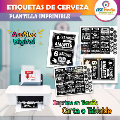 Etiquetas Cervezas 6 Razones para Amarte Archivo Imprimible