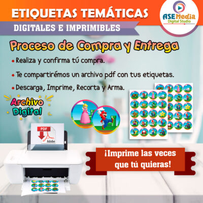 Mario Bros Etiquetas Temáticas Imprimibles para Cumpleaños - Imagen 4