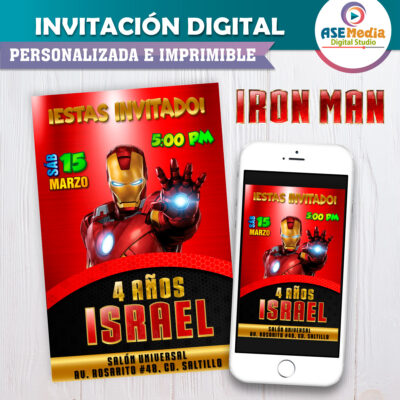 Iron Man Invitación Digital Personalizada