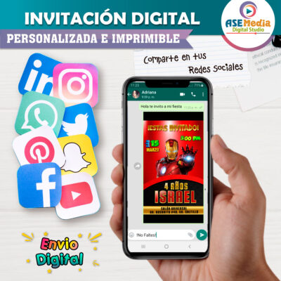 Iron Man Invitación Digital Personalizada