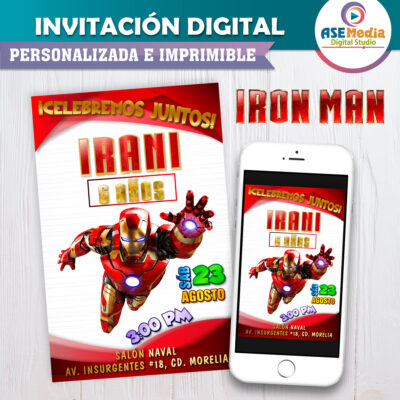 Iron Man Invitación Digital Personalizada #2