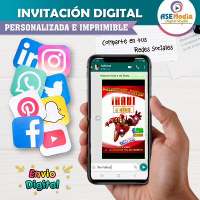 Iron Man Invitación Digital Personalizada #2