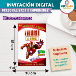 Iron Man Invitación Digital Personalizada #2