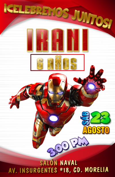 Iron Man Invitación Digital Personalizada #2