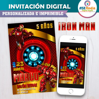 Iron Man Invitación Digital Personalizada #3