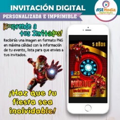 Iron Man Invitación Digital Personalizada #3