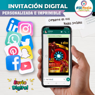 Iron Man Invitación Digital Personalizada #3