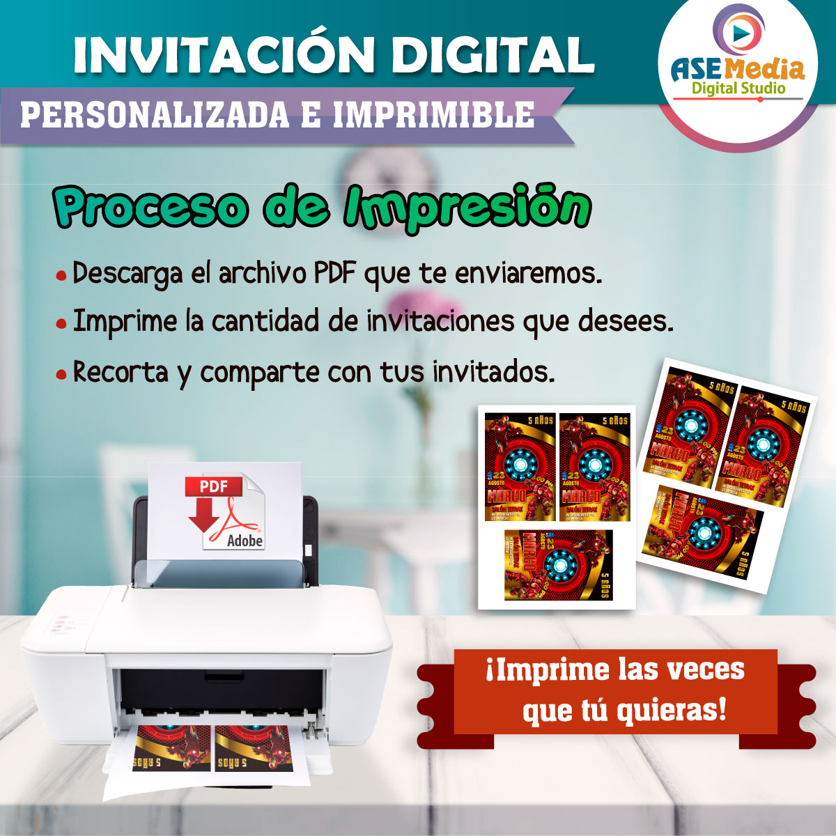 Iron Man Invitación Digital Personalizada #3