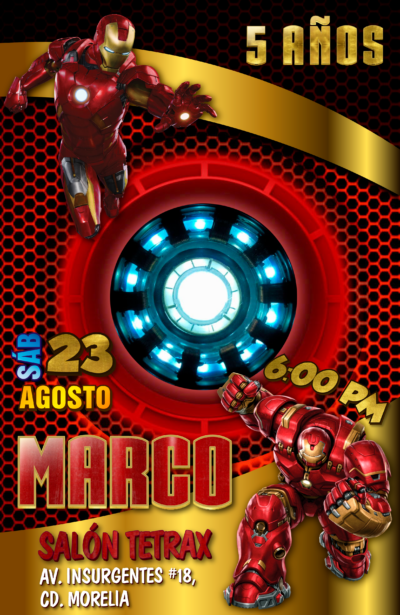 Iron Man Invitación Digital Personalizada #3