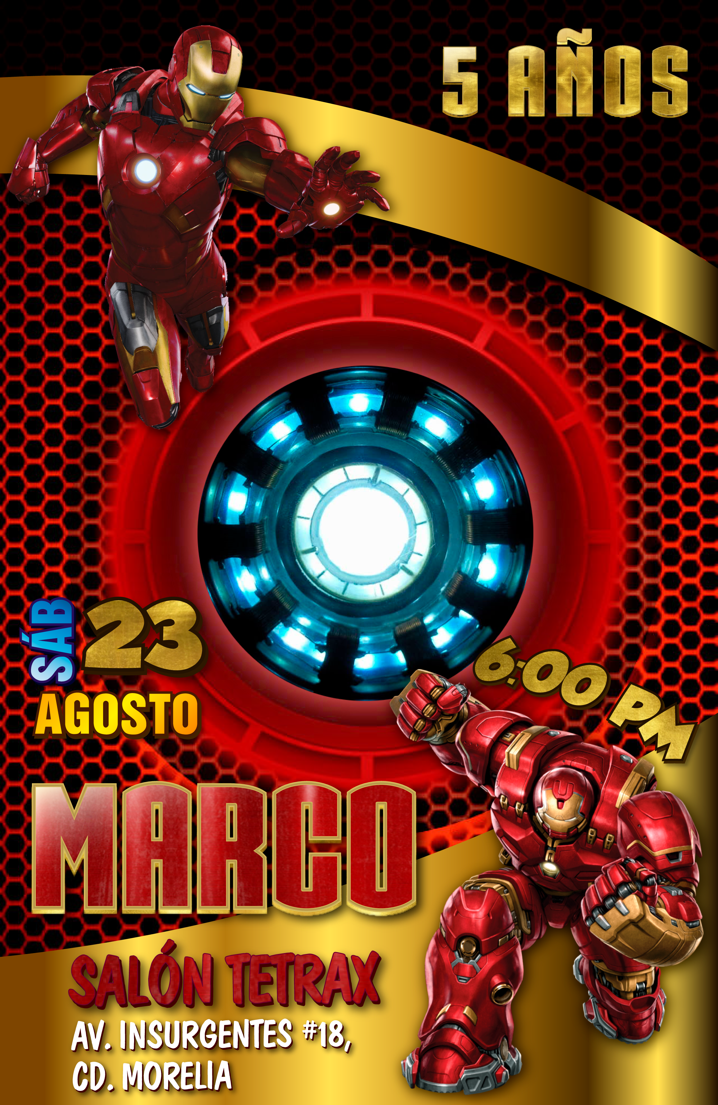 Iron Man Invitación Digital Personalizada #3