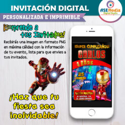 Iron Man Invitación Digital Personalizada #4