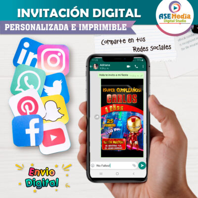 Iron Man Invitación Digital Personalizada #4