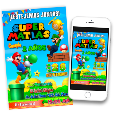Mario Bros Invitación Digital
