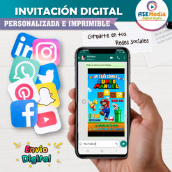 Mario Bros Invitación Digital de Cumpleaños Personalizada Mod. 02